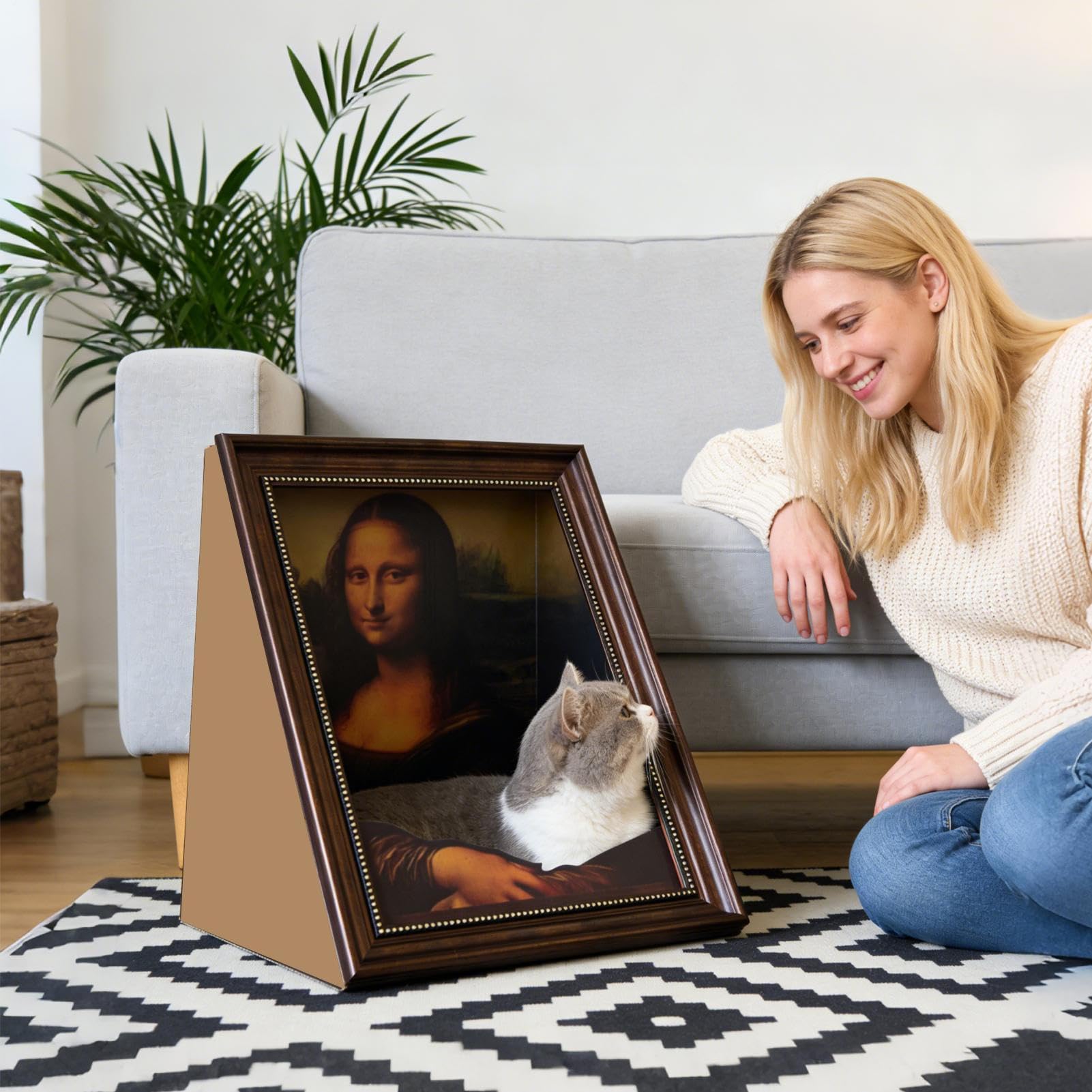 Cama Rascador para Gatos Ergonómico y Resistente al Desgaste | Base De Cartón Ondulado Con Superficie Rascadora para Gatitos y Gatos Adultos en Hogar