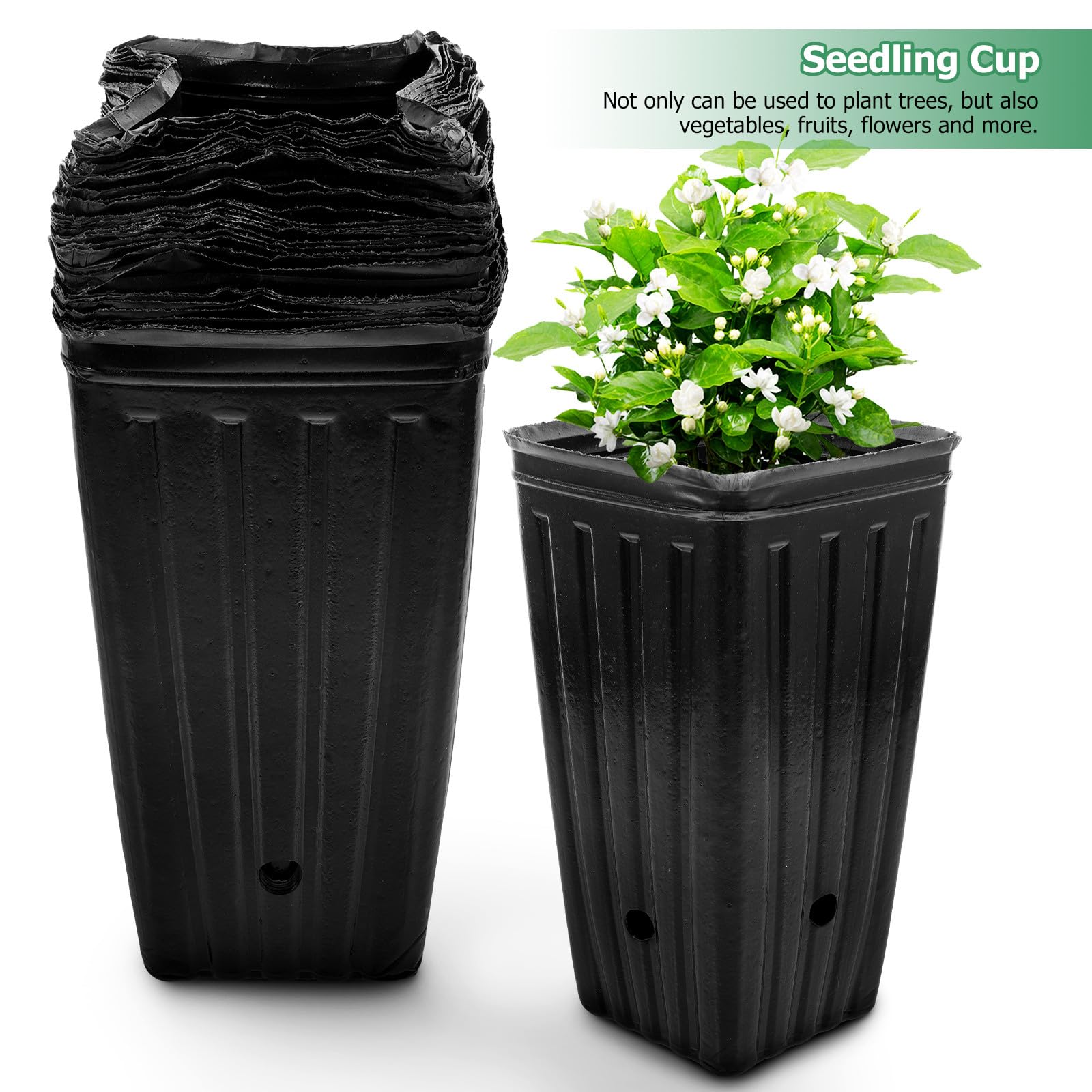 MAGICLULU Macetas Altas para Vivero de Plantas Protección de Raíces y Diseño Multipropósito, 30 Piezas de PP para Cultivo de Flores y Frutas en Jardinería