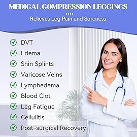Medical Compression Pantyhose for Women & Men, 20-30mmHg Compression Stockings