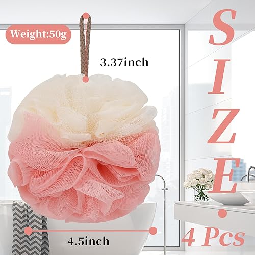 Miniatura 2 de Esponja de esponja de baño para la espalda, esponja de ducha de malla suave, exfoliante, puf, bola de ducha, esponjas de baño para mujeres y