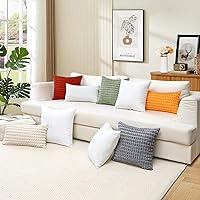 Vista 9 de OTOSTAR Juego de 4 rellenos de almohada de 20 x 20 pulgadas, rellenos de almohada cuadrados decorativos para interiores, para sofá, cama, sofá