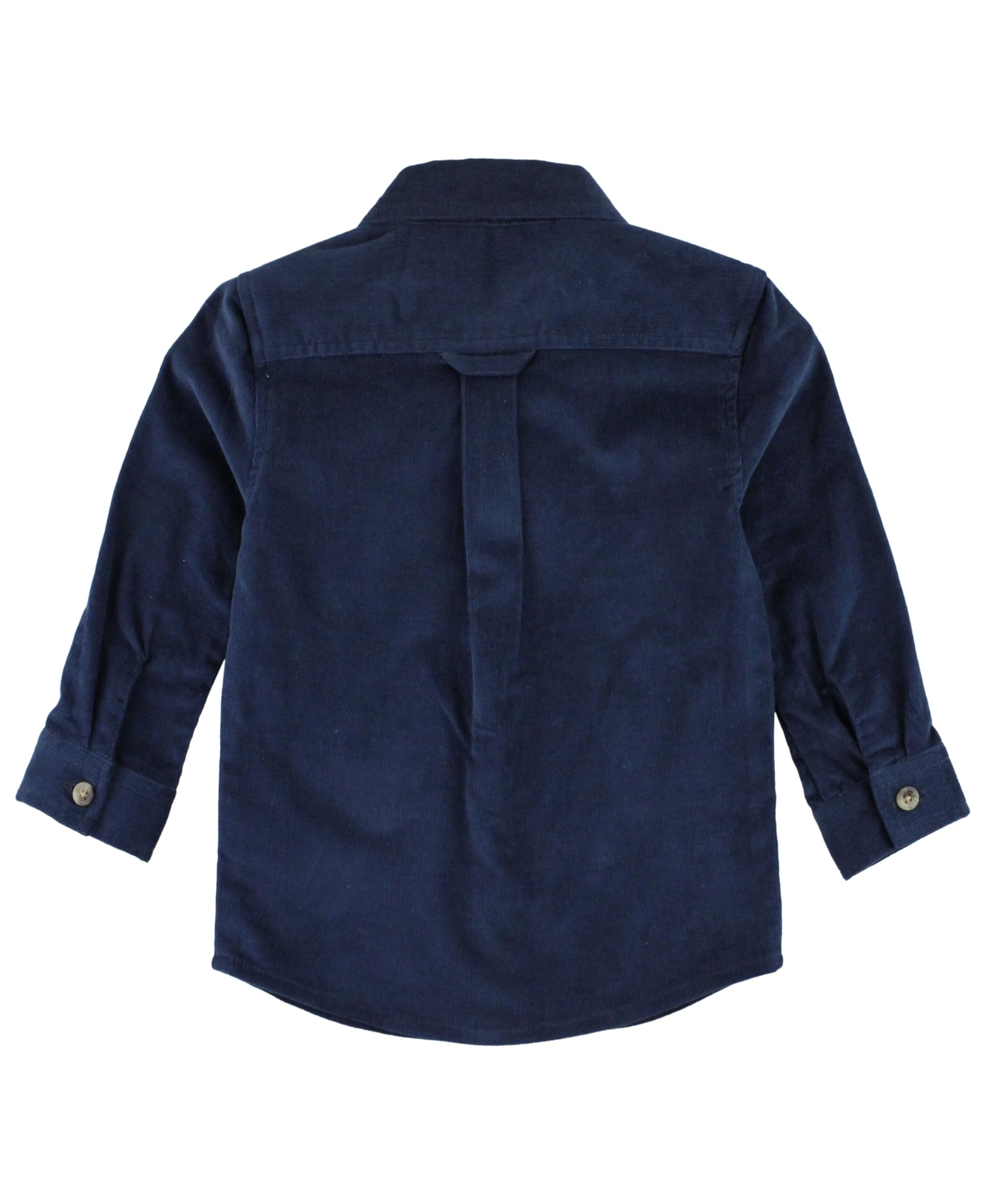 RUGGEDBUTTS Dark Navy Stretch Corduroy Long Sleeve Button Down Shirt - 2T