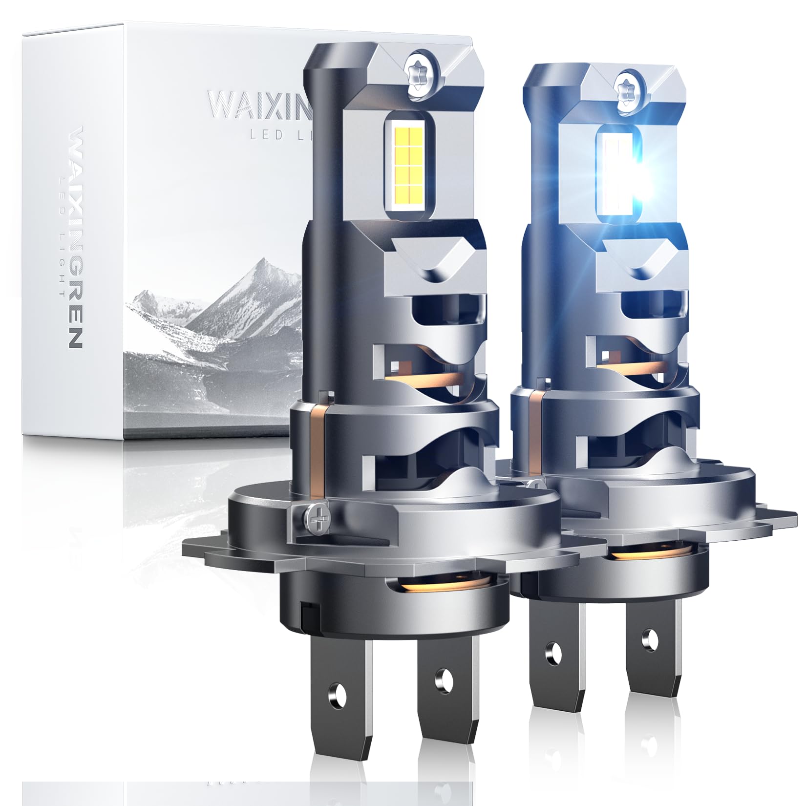 WAIXINGREN H7 Headlight Bulb, 60W 26000LM 6500K Cool White for Led Headlight Bulb, Halogen Replacement Bulb, Easy Installation, Pack of 2 (H7)