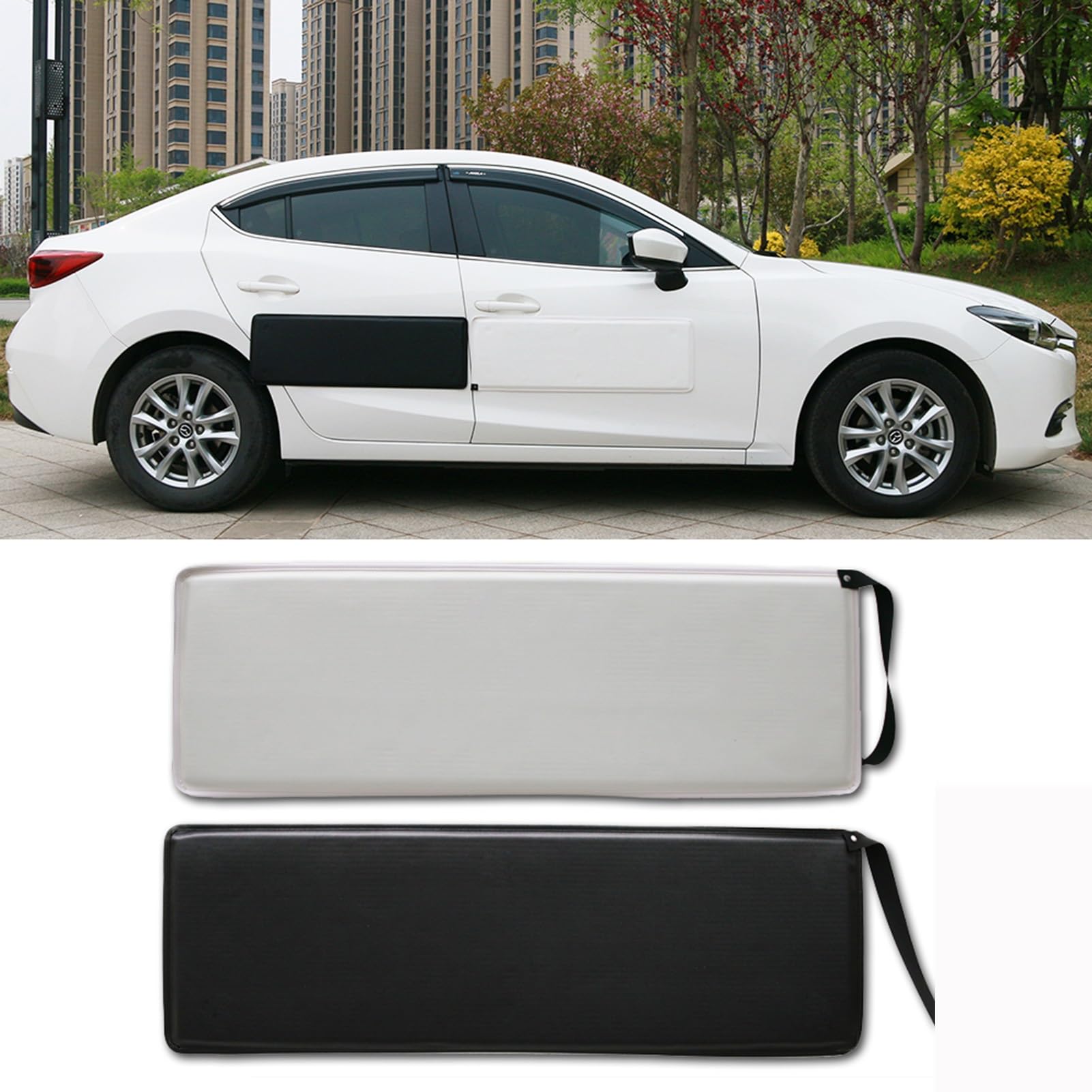 Protector magnético para Puerta de Coche, Protectores de Borde de Puerta, cojín Suave extraíble Que Protege Las Puertas de tu Coche (Blanco 84 x 29 cm, 2 Unidades)