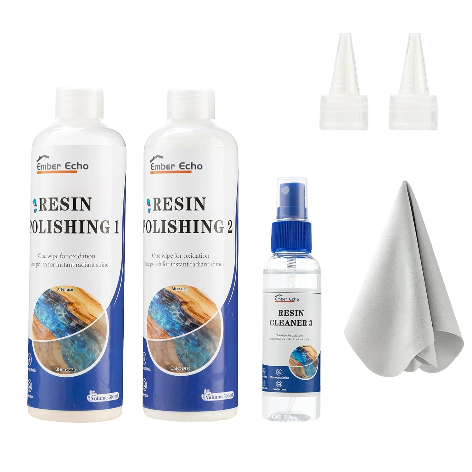 Epoxy Resin Polishing Kit | 3-in-1 Grinding Fluid | Scratch Removal & High Gloss Finish for Tables, Countertops & DIY Projects