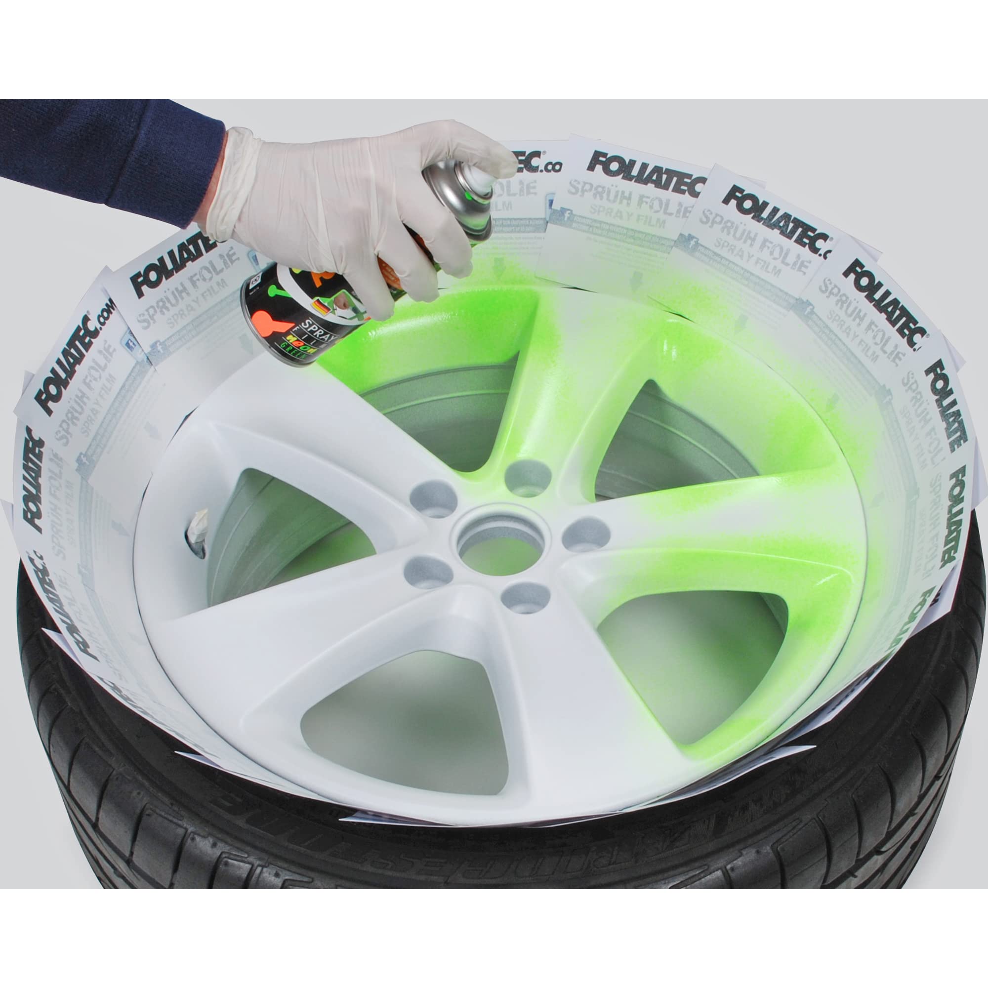 Foliatec Sprühfolie Auto Felgenfolie Sprüh Lack Set, Abziehbar, Gute Deckkraft, für KFZ, Haus, Garten, Neon Rot, 400 ml (4er Pack)