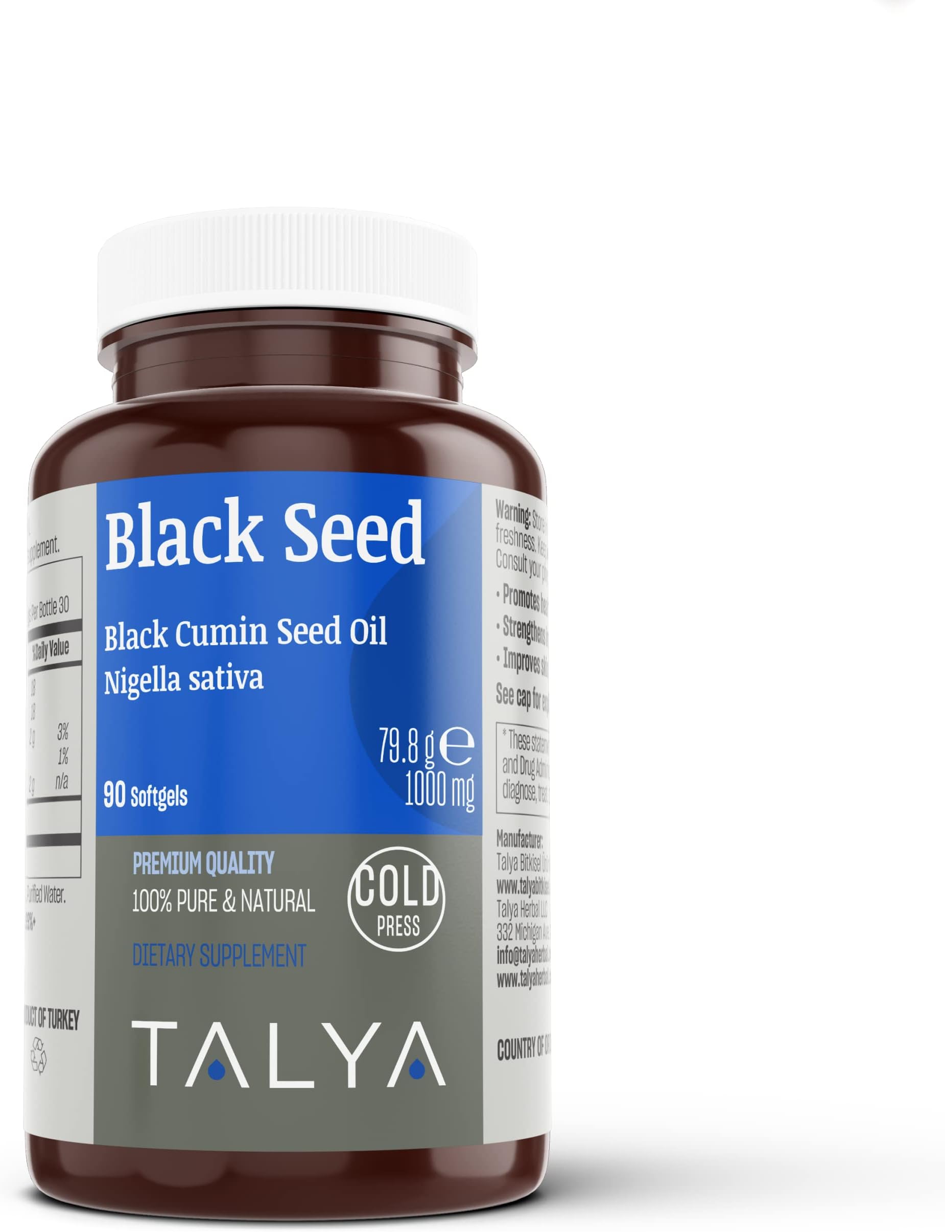 TALYA Black Seed Oil Softgel with High Thymoquinone