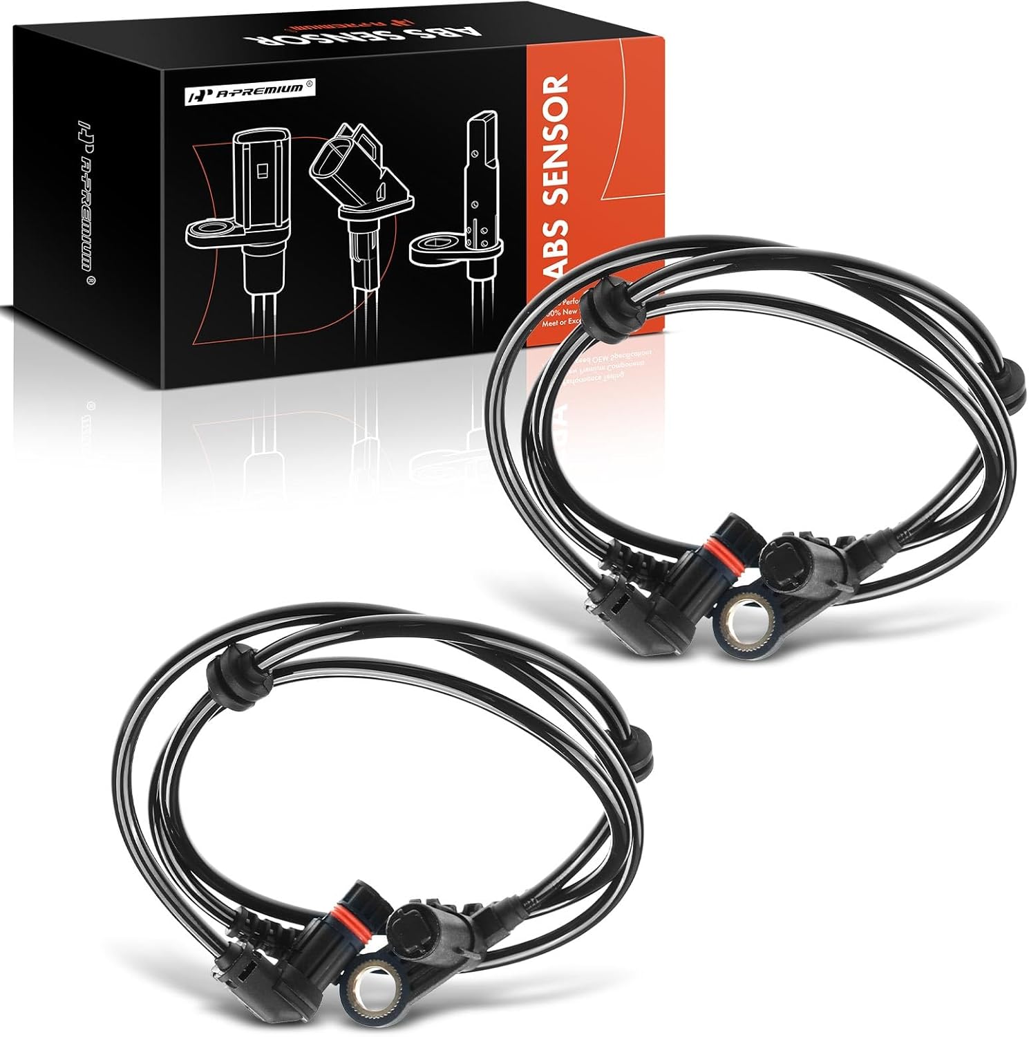 A-Premium ABS Wheel Speed Sensor Compatible with Mercedes-Benz Models - S430/S500 2003 2004 2005 2006, Sedan, AWD - Front Driver and Passenger Side, (2-PC Set), Replace# A2205401117, 2205401117
