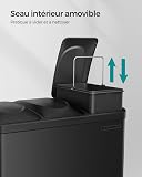 SONGMICS Cubo Triple para Cocina, Cubo Basura de Reciclaje, Pedal, Cubo de Basura de Metal 45 L, Sistema de Separación de Residuos Cubo para Cocina, 3 x 15 L, con Tapa, Acero, Negro LTB45B - 5