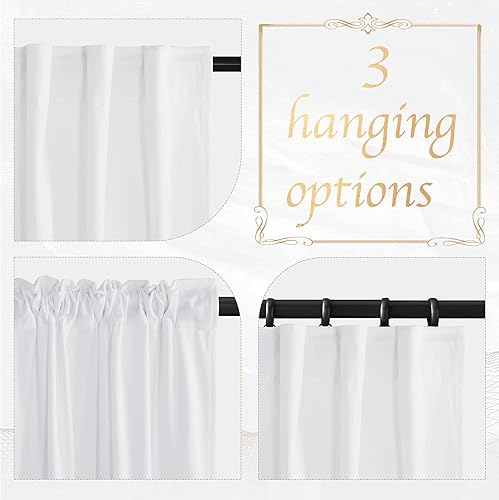 Miniatura 4 de NICETOWN Cortinas blancas extralargas de 144 pulgadas para telón de fondo, cortinas de terciopelo con aislamiento térmico y reducción de ruido para
