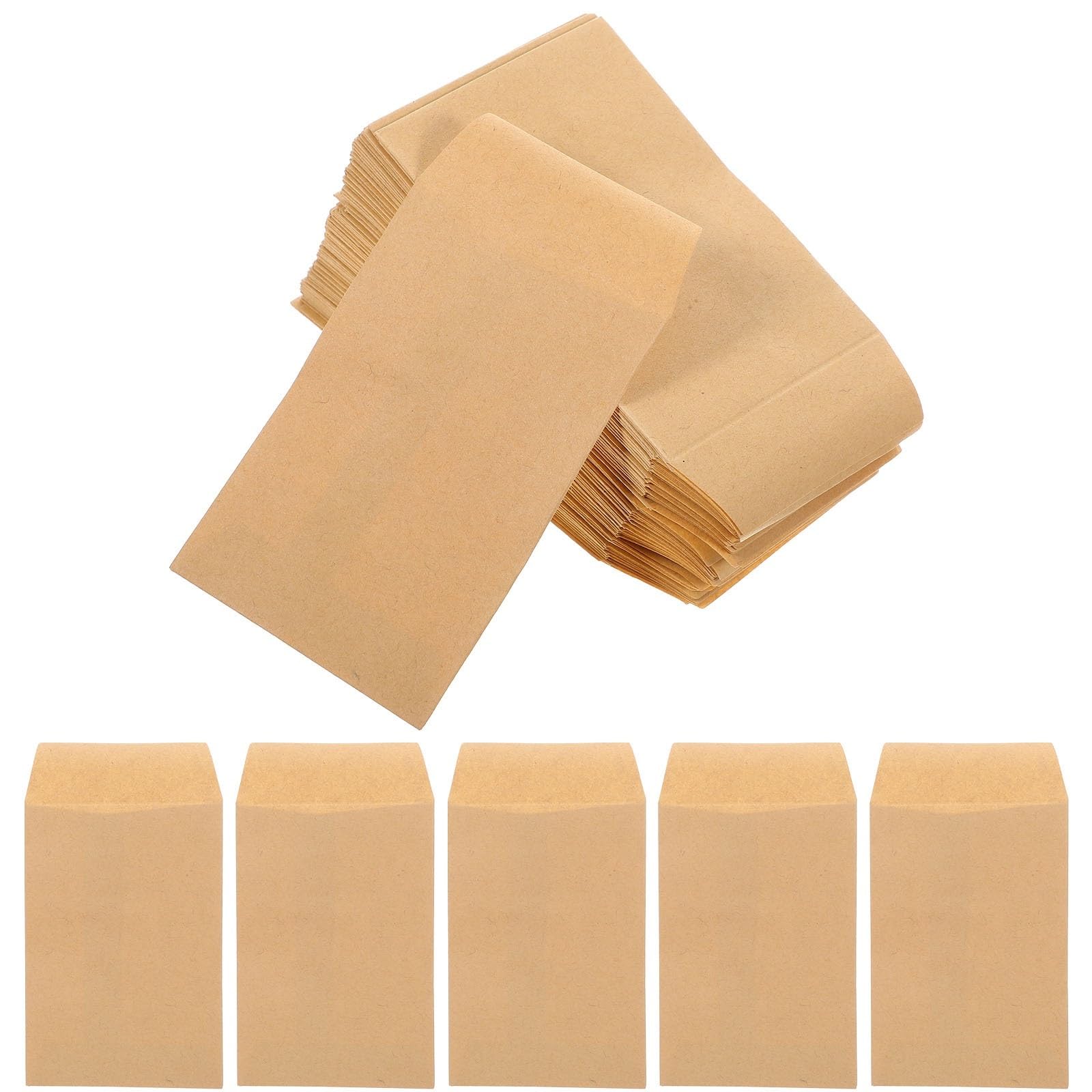 Lot de 300 petites enveloppes en papier kraft pour le stockage de timbres