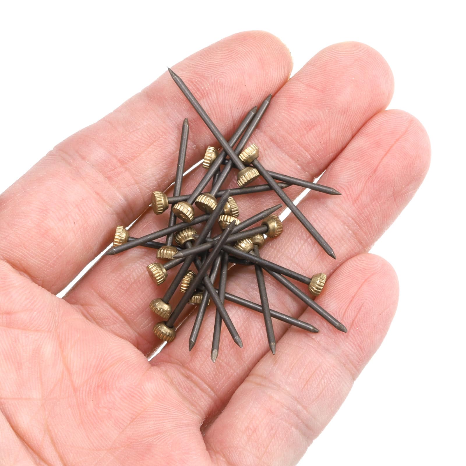 uxcell Picture Hanging Nails, 50pcs - Metal Nails for Hanging Pictures Boxed Black Copper Head Nails for Hanging Photo Frame - Image 4
