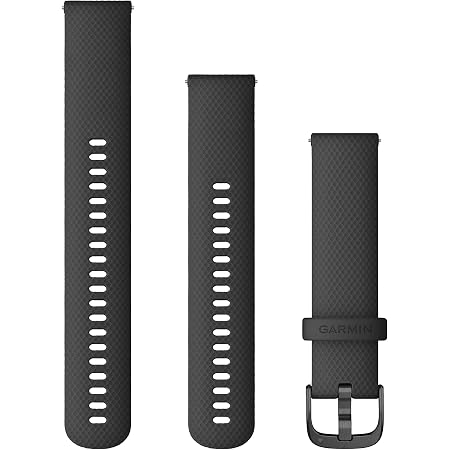 INF Silikon-Armband Für Garmin Forerunner 245/245M – 20 Mm Breit, Schwarz, Für Handgelenk 16–24,5 Cm