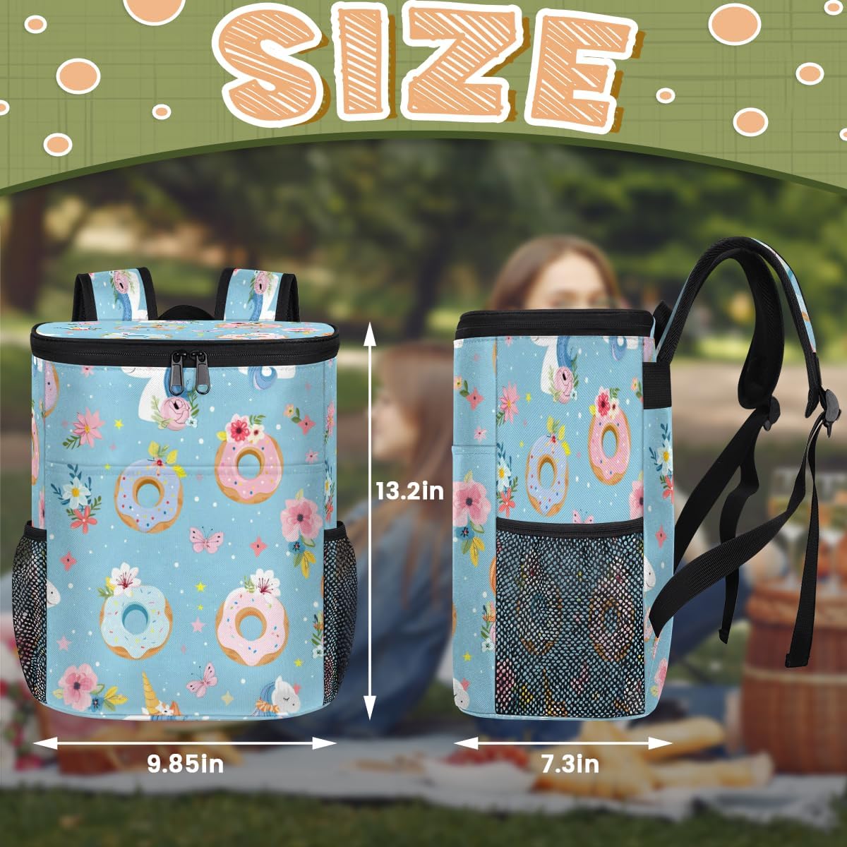 Cooler Backpack Insulated Cute Dinosaur Theme Lightweight Travel Cooler Lunch Backpack Drink Beverage Beer Bag
