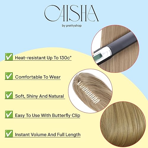Miniatura 10 de PRETTYSHOP pieza de pelo de 24 pulgadas coleta clip de extensión largo voluminoso ondeado, resistente al calor.