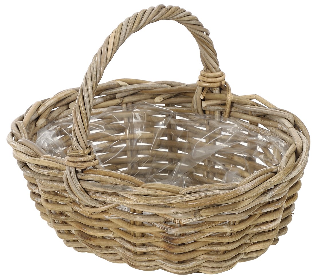 Panier à plantes en rotin Dehner pour transporter et suspendre vos fleurs