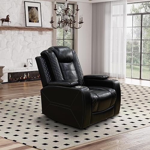 Miniatura 32 de Juego de sofá reclinable eléctrico para sala de estar, sofás reclinables de cuero blanco crema con puerto USB, sofá de cuero con sillón reclinable