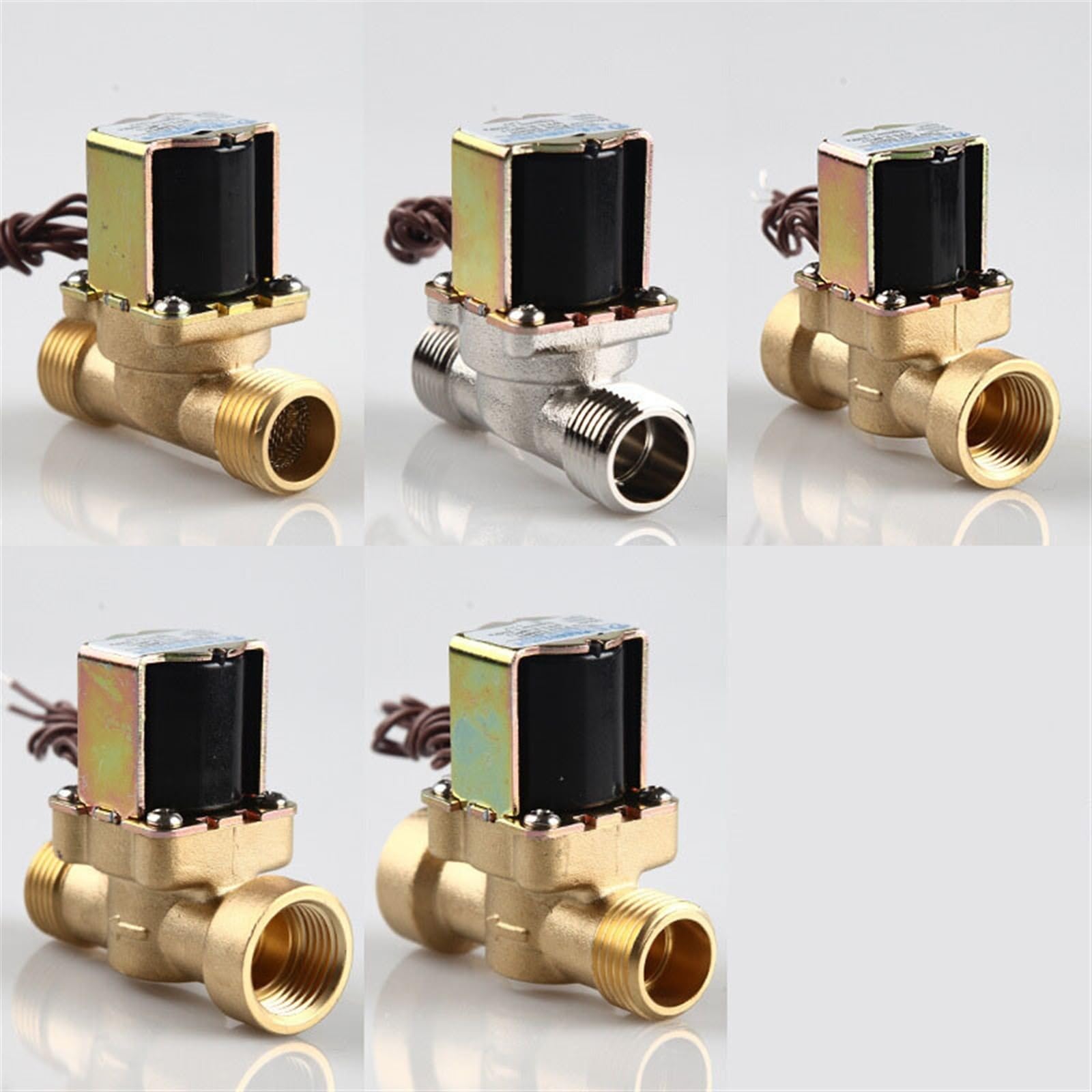 Ieumjnat Women's 220Vac- And 1/2'' 3/4" Normally Closed Brass Electric Solenoid Valve 12V 24V 220V Water Inlet Flow Switch For Solar Heater(,0.75 Inch)