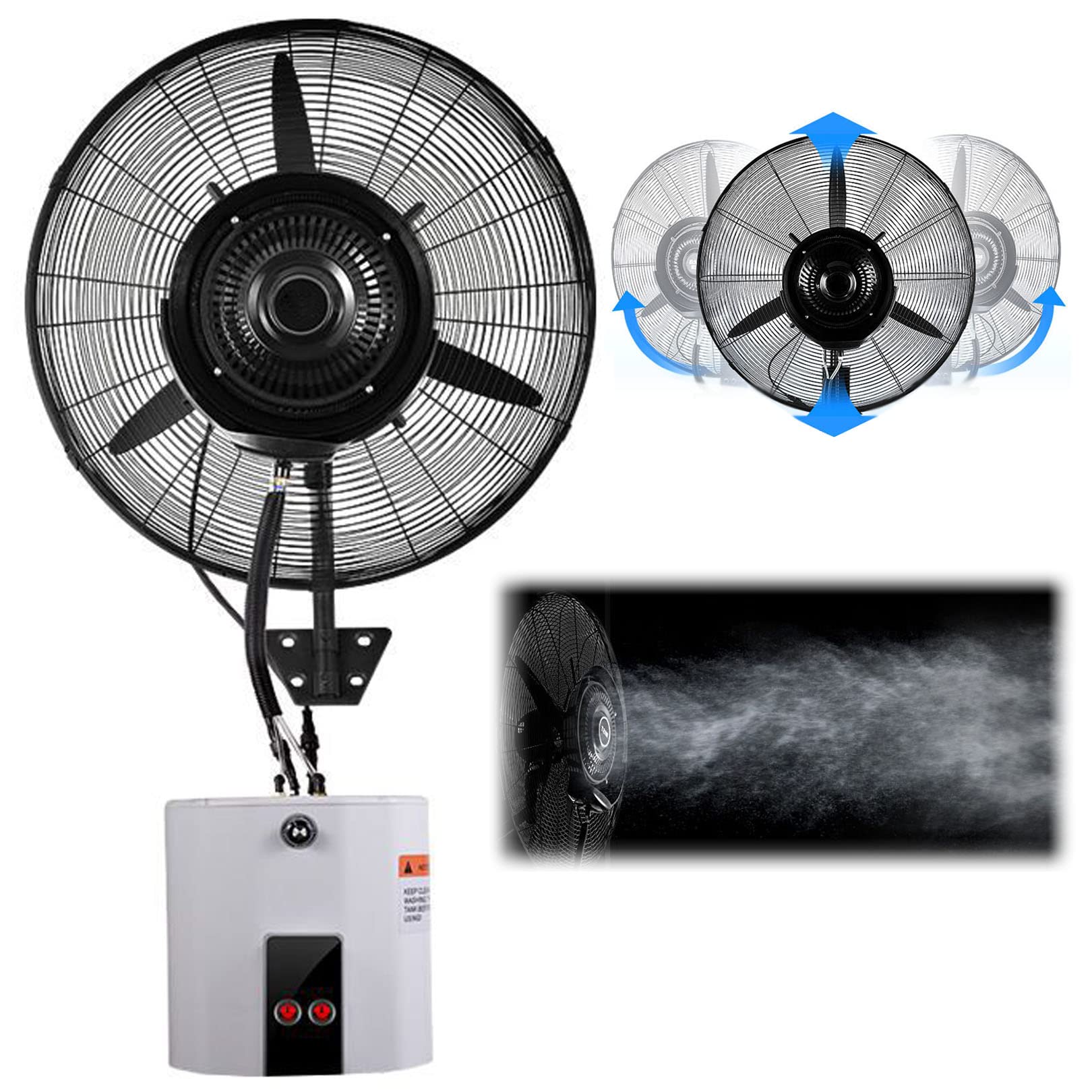 JKJZSALJ Oscillating Wall Mounted Fan With 3 Cooling Speeds,Outdoor Misting Fan For Patio,Garden,Backyard,And Commercial Use,81Cm/31.9In,81cm/31.9in
