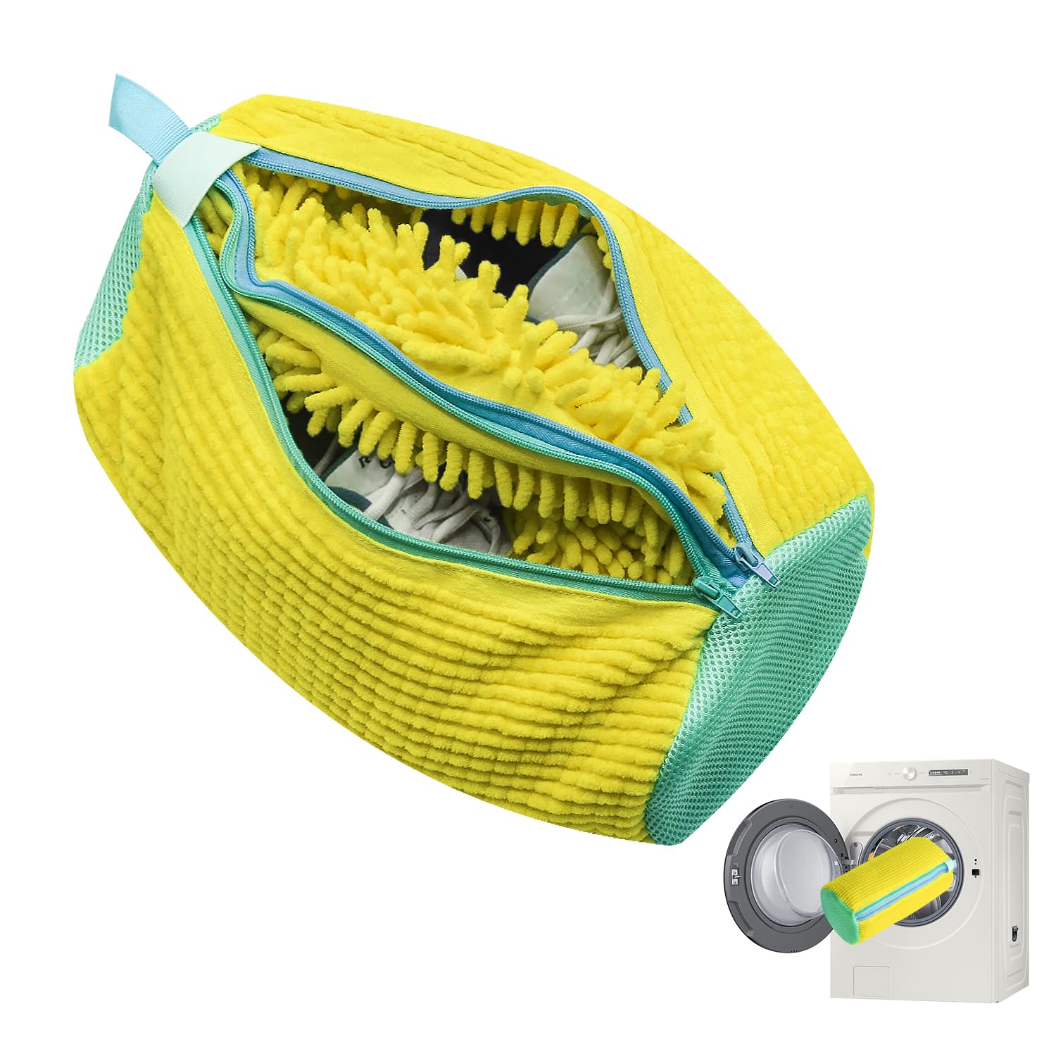 2 Sacchetti Porta Scarpe Per Lavatrice – Con Gancio E Cerniera, In Nylon, 39x19 Cm, Riutilizzabili