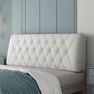 ZZYY Bedside Cushion Bed Backrest Linen Headboard Cushion Support Reading Pillow Bolster for Twin Full Queen King Daybed Bed Bunk Bed Removable Washable,Gray,63"/160cm