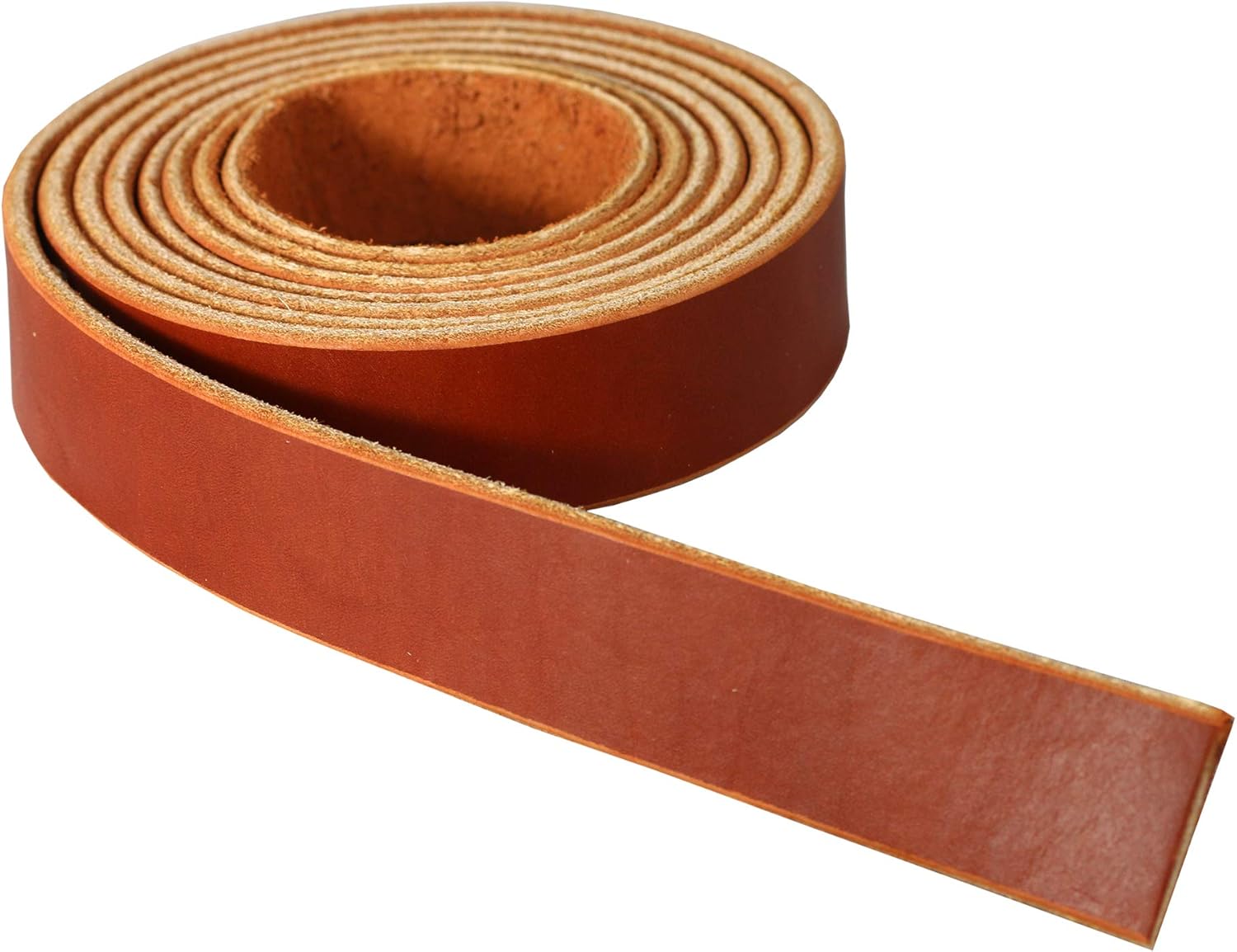 Premium Wickett & Craig English Bridle Leather Strap Blank, 1" x 84" 10-12oz [5/32"-3/16" (4mm-4.8mm)] Thickness, Medium Brown, Fully Finished, 100% Leather Strap; Made in USA with US Leather