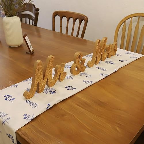Miniatura 3 de Letrero de madera con texto en inglés "Mr and Mrs", letras rústicas de matrimonio para mesa de boda, decoración de señorita señor para fotos, mesa
