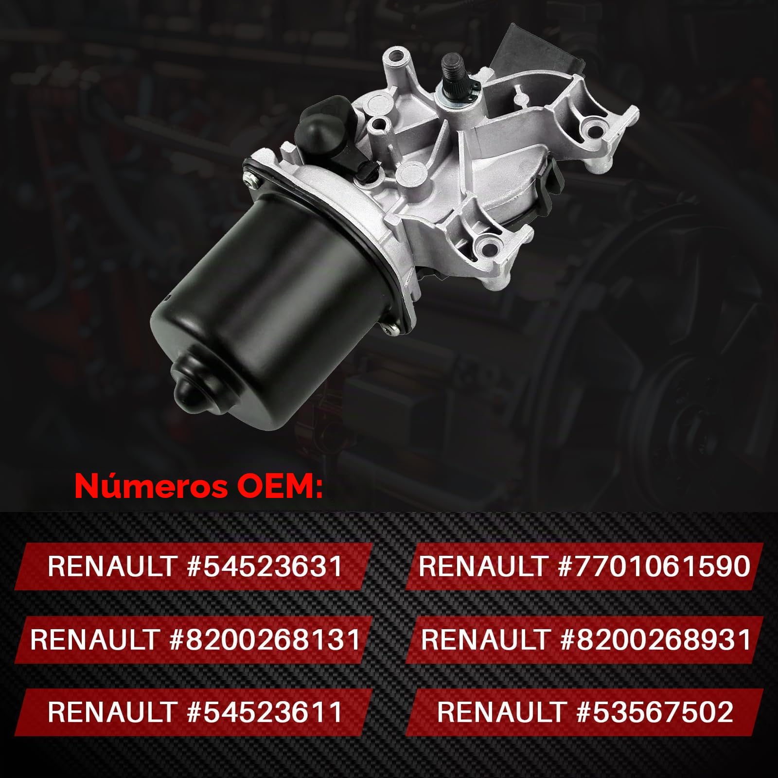 Reemplazo del motor del limpiaparabrisas delantero para Clio III BR0/1 CR0/1 2005-2014 Grandtour 2008 - Van SB_ SR_ 2005 - Accesorios para automóvil Pieza # 7701061590 53567502 8200268931 579738