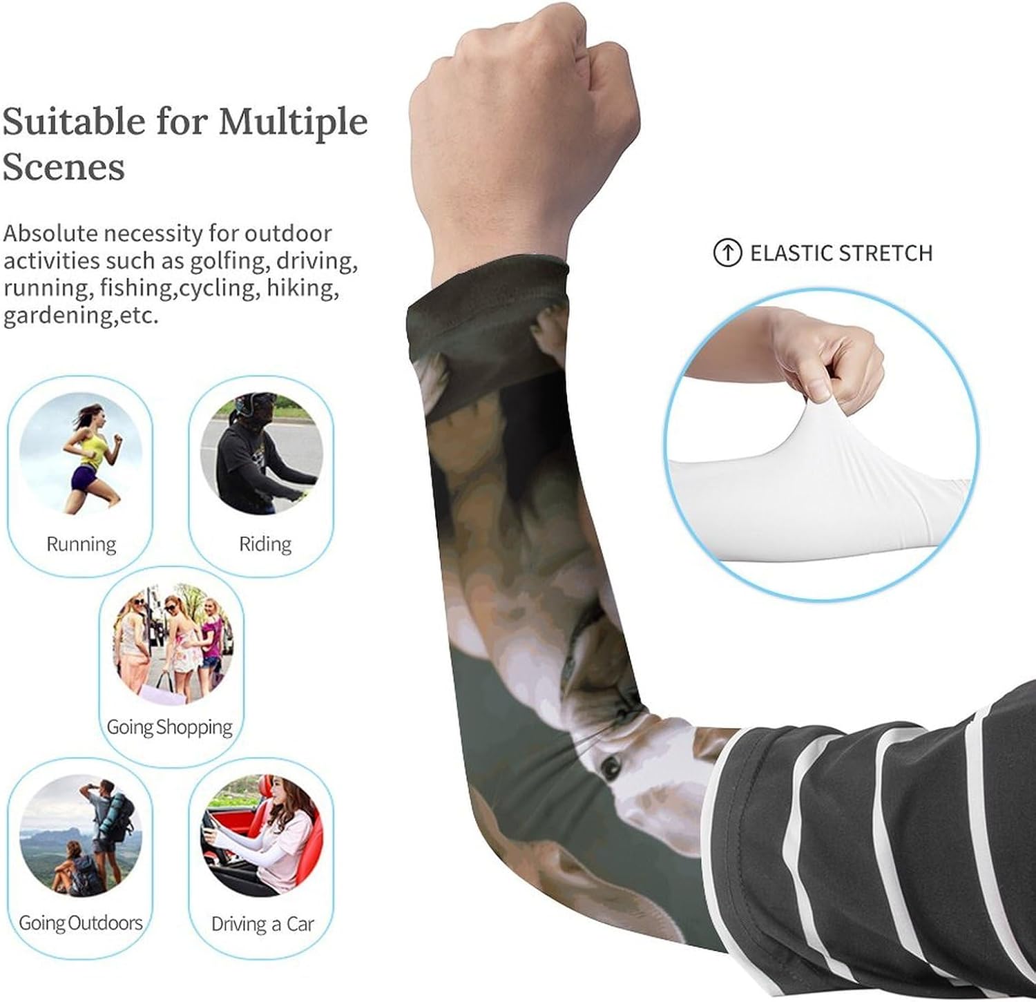 French Bulldog Puppies Arm Sleeves for Men Women Sun Protection Sleeves Cooling Compression Arm Covers for Sport