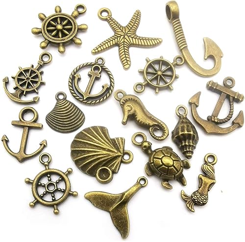 Miniatura 4 de 100 piezas de suministros para manualidades, trébol de plata antigua, flor, árbol de la vida, dijes para hacer joyas, manualidades, hallazgos,