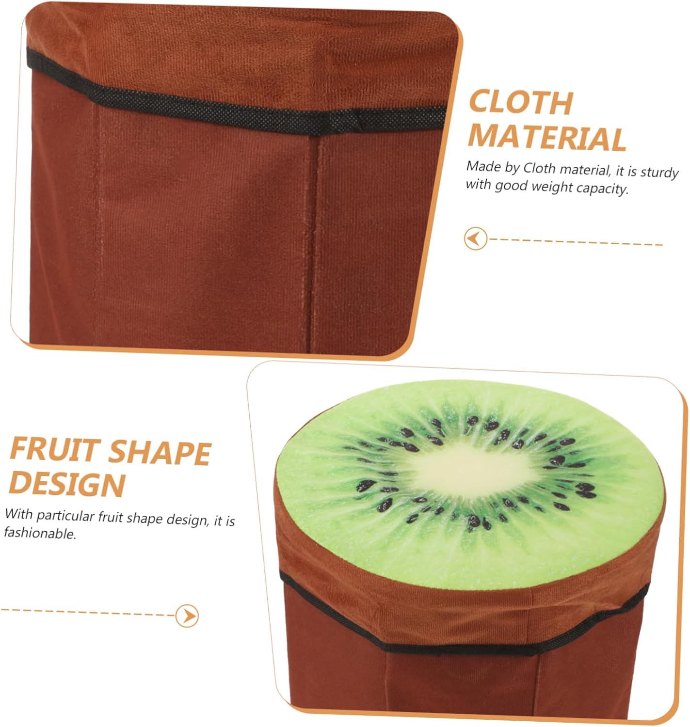 MERRYHAPY Creative Fruit Folding Storage Organizer Stool Stylish Footstool Footrest with Storage Box for Home Bedroom Room Random Style