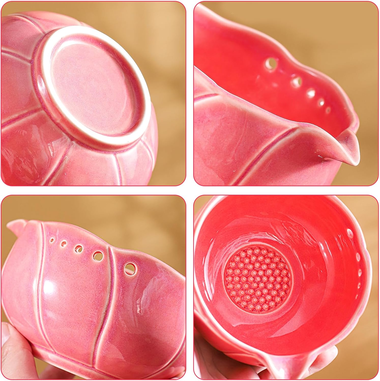 Handmade Garlic Grater Bowl Efficient Foliage Stripping Tool with 5 Hole Sizes for Salads & Cooking Kitchen Tool with Drainage Port & Foliage-Separating Assembly for Dressing