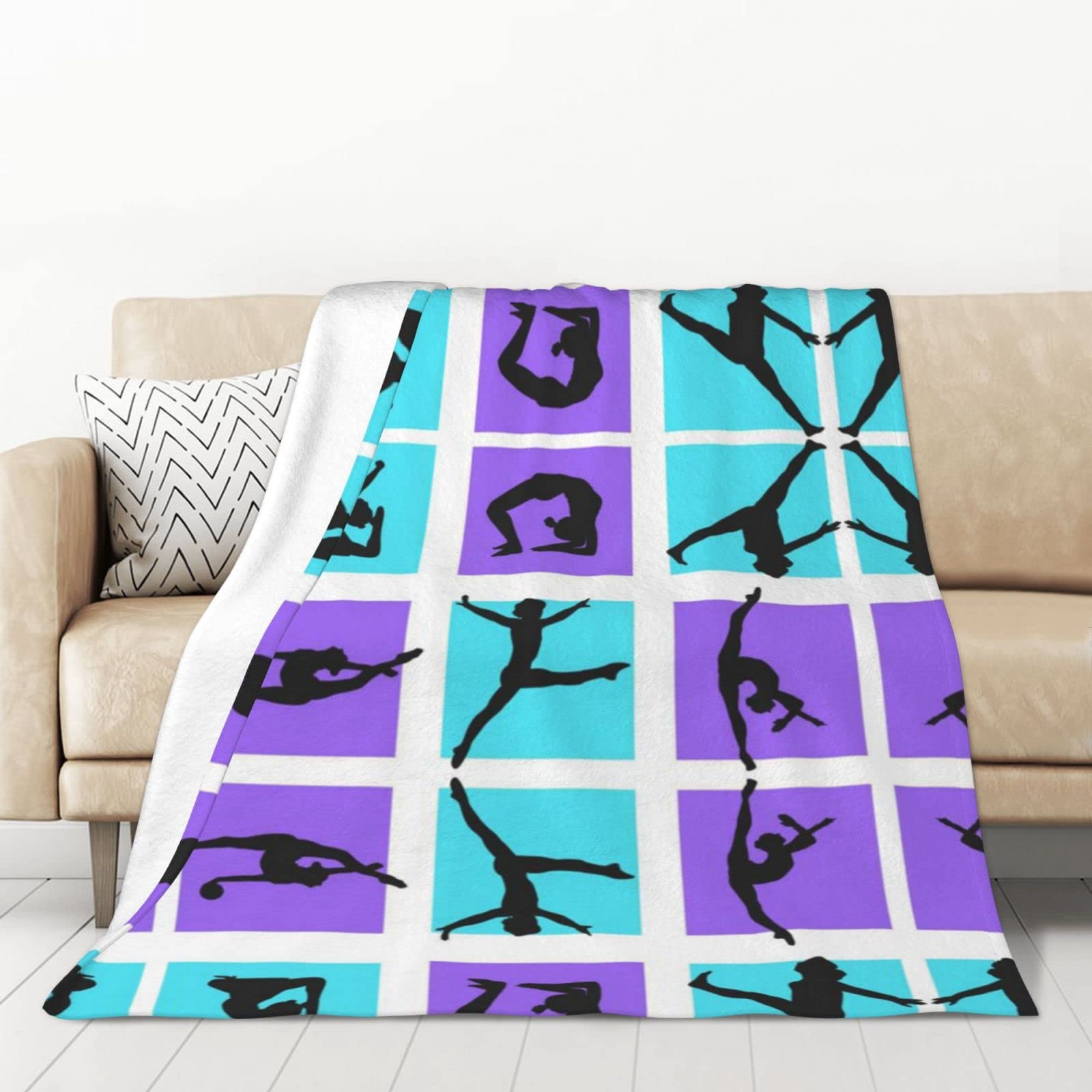 Couverture en flanelle gym 127x178 cm pour lit et canapé