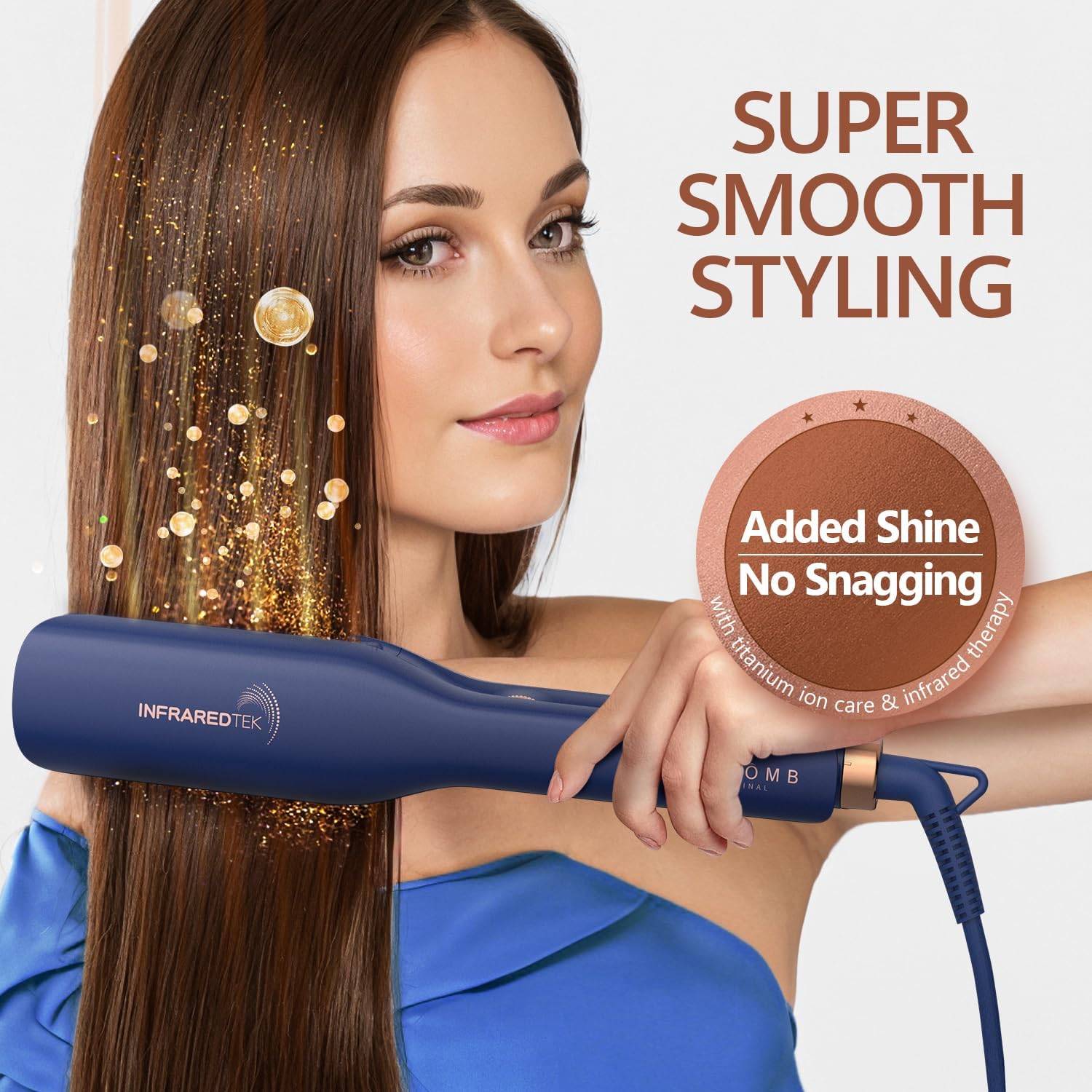 Titanium Flat Iron Hair Straightener | MIRACOMB Professional Straightening Iron Styler with Infrared Light for Straight and Smooth Styles|1.75" Premium 2 in 1 Styling Tool with Digital Heat Settings - Image 2