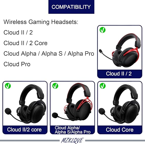 Cloud Alpha Hinge Clamps - Replacement Hinge Side Buckles Parts for HyperX Cloud Alpha/Alpha S/Alpha Pro, Cloud 2/Cloud II/Cloud 2 Core/Cloud Core Wireless Gaming Headsets (Left + Right)