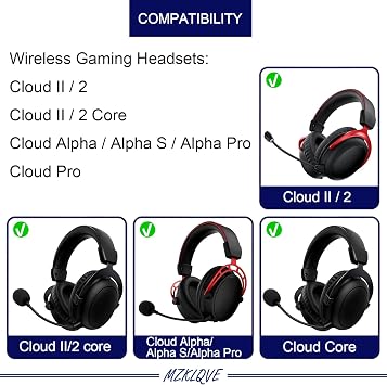 Cloud Alpha Hinge Clamps - Replacement Hinge Side Buckles Parts for HyperX Cloud Alpha/Alpha S/Alpha Pro, Cloud 2/Cloud II/Cloud 2 Core/Cloud Core Wireless Gaming Headsets (Left + Right)