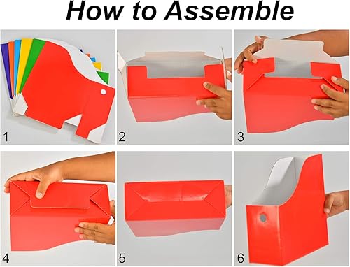 Miniatura 2 de Home-X Juego de 6 soportes para archivadores de revistas, almacenamiento de escritorio, documentos, carpetas, libros y revistas organizador para