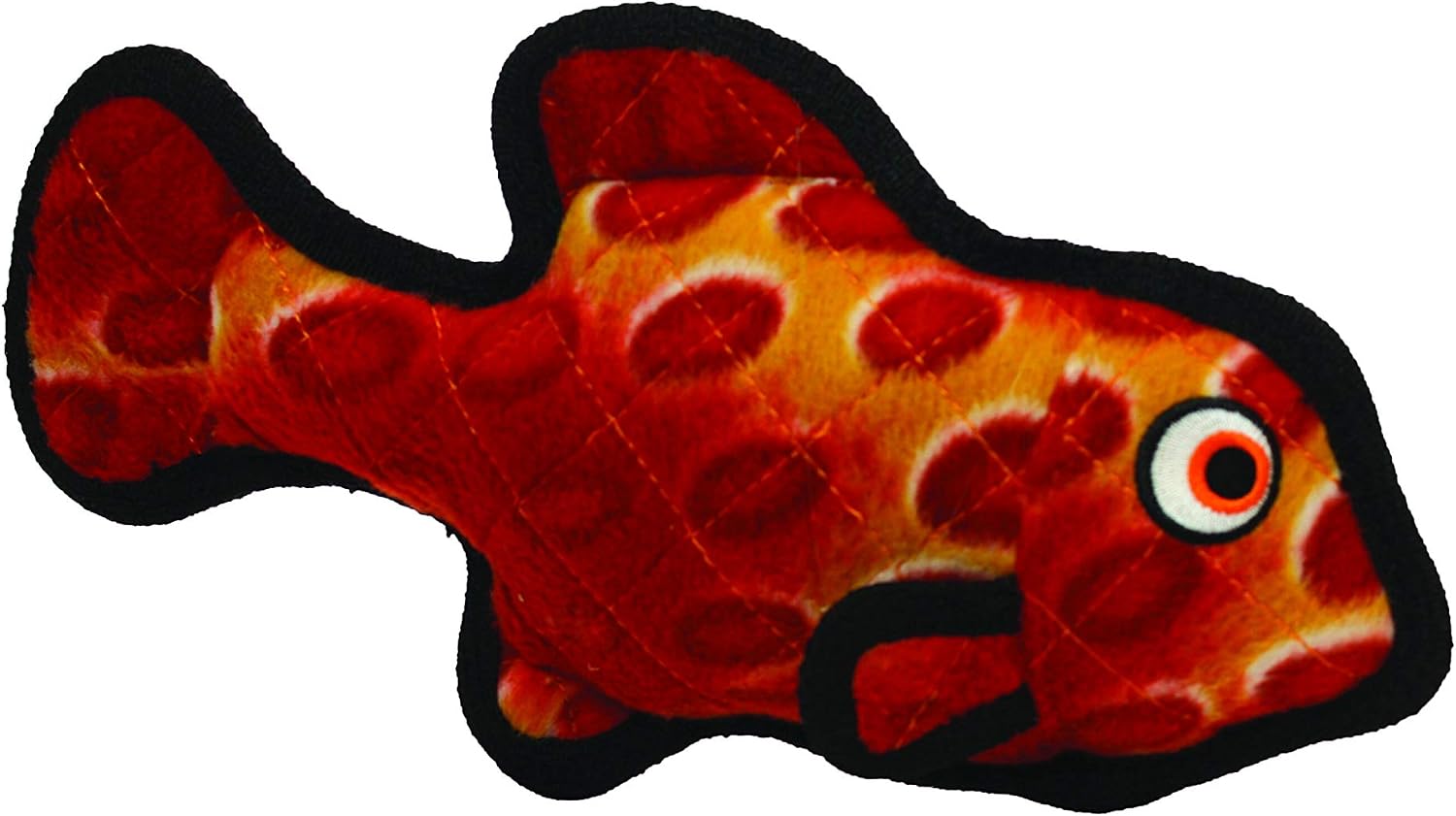 TUFFY - World's Tuffest Soft Dog Toy - Ocean- Squeakers - Multiple Layers. Made Durable, Strong & Tough. Interactive Play (Tug, Toss & Fetch). Machine Washable & Floats. (Fish Red, Large 2 Pack)