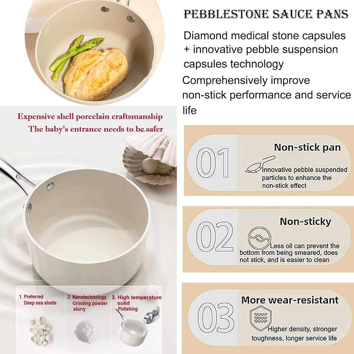 Sauce Pan, Nonstick Ceramic Sauce Pan with Lid (2.3 qt,7.1”) – Non Toxic, PTFE & PFOA Free - Oven Safe & Compatible with All Stovetops (Gas, Electric & Induction) (Red)