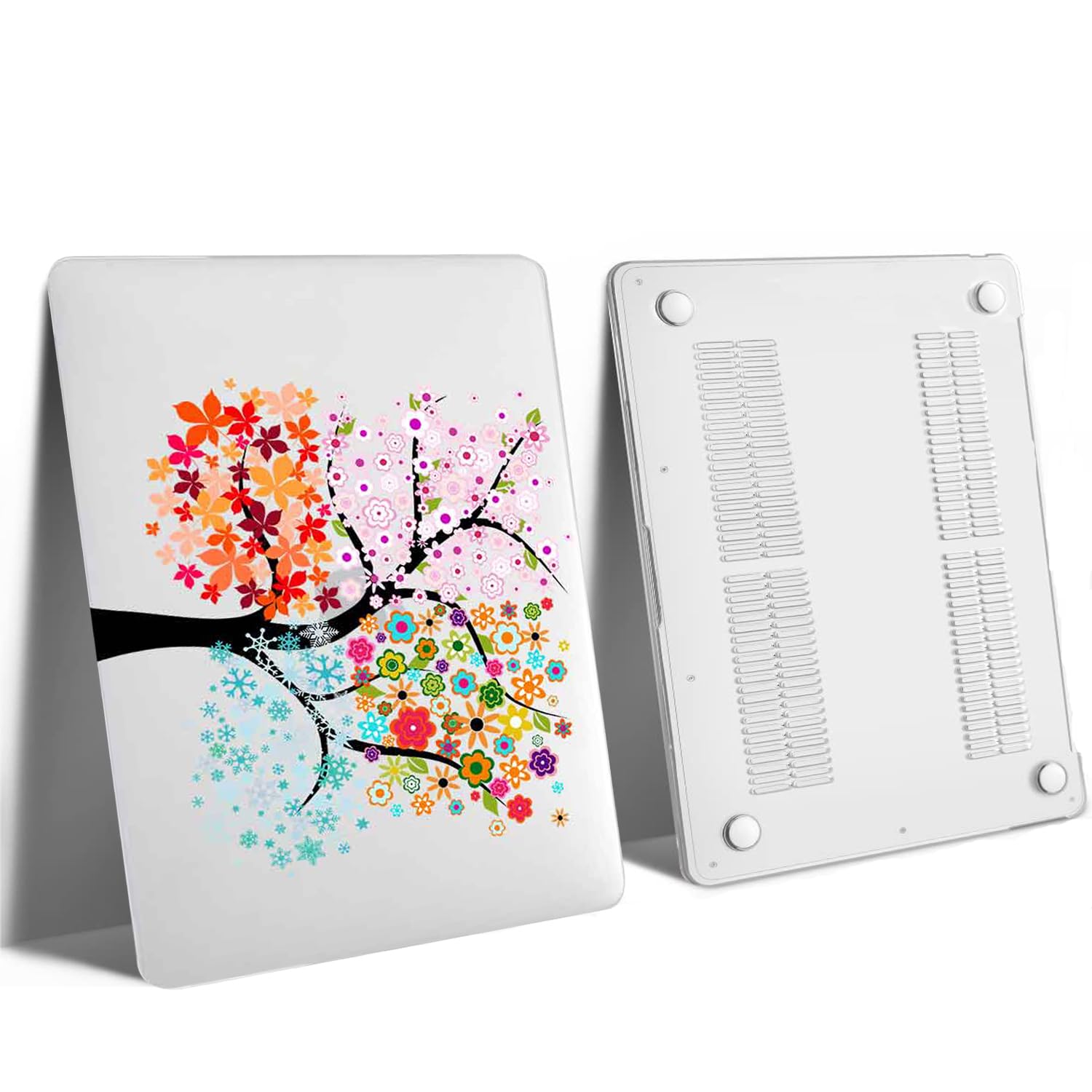 Custodia Compatibile con Nuovo Macbook Air 13 pollici 2020 2019 2018 con display Retina e Touch ID A1932 A2179 A2337 M1, Case Rigida Protettivo Plastica Copertina & Tastiera Cover, Albero colorato