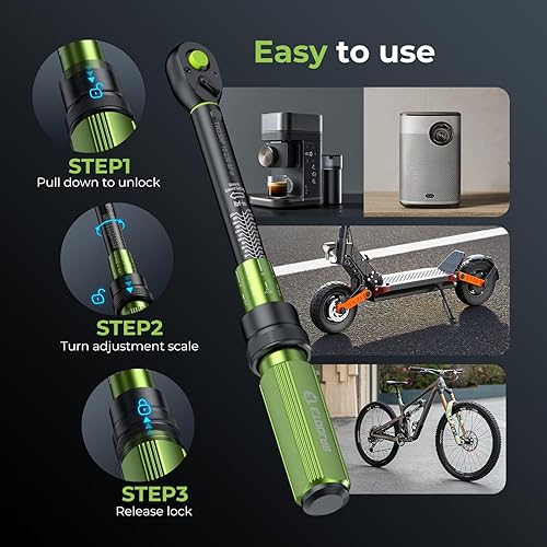 Miniatura 16 de etoolab Llave dinamométrica de clic de 1/2 de doble alcance【10-170.0ft.lb/13.60-230.5Nm】Llave dinamométrica de precisión ±3% de 1/2, llave ajustable