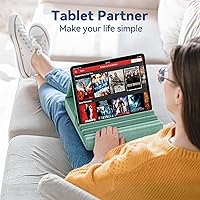 Vista 3 de KDD Soporte de almohada para tableta, soporte plegable para iPad para regazo, cama y escritorio, base suave para tablet con bolsillo y soporte