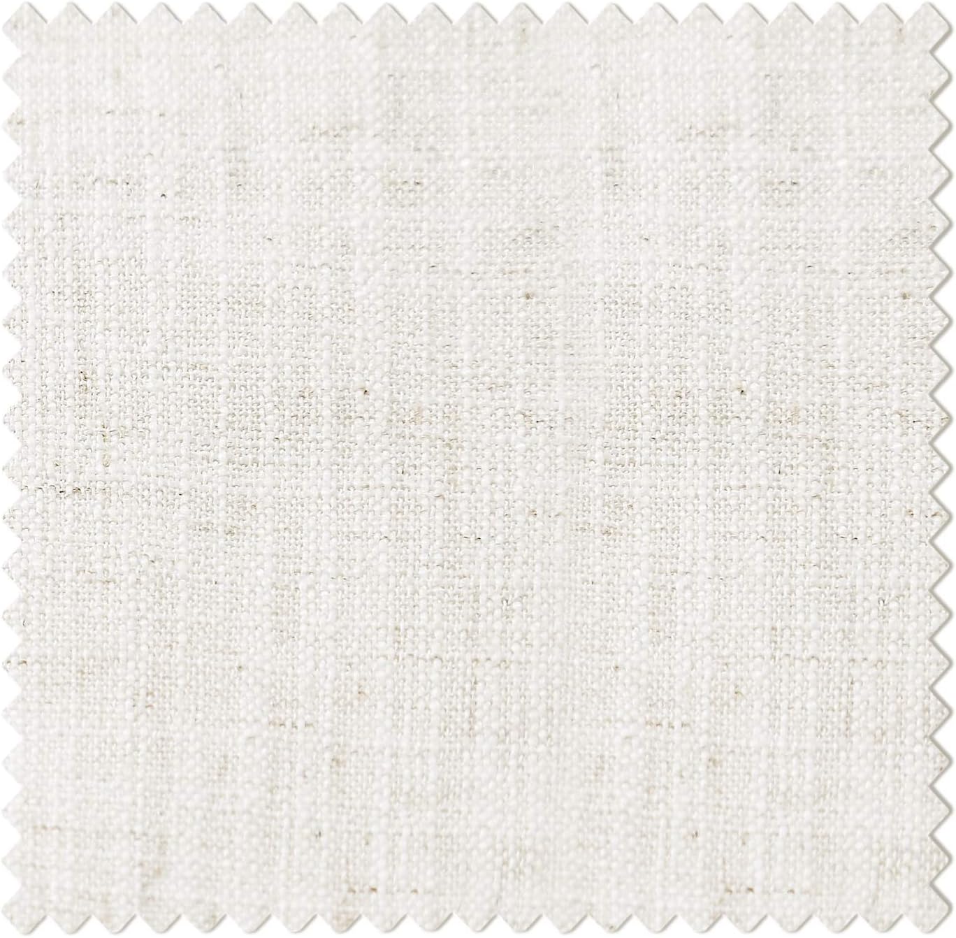 TWOPAGES Beige White Solid Natural Linen Textured Curtain for Living Room, 4 in 1 Header 84 W x 84 L Light Filtering Window Curtain with Rod Pocket, 1 Panel