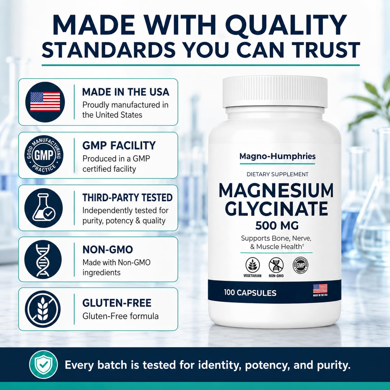 Magnesium Glycinate 500 mg - 100 Capsules — Amazon image 3