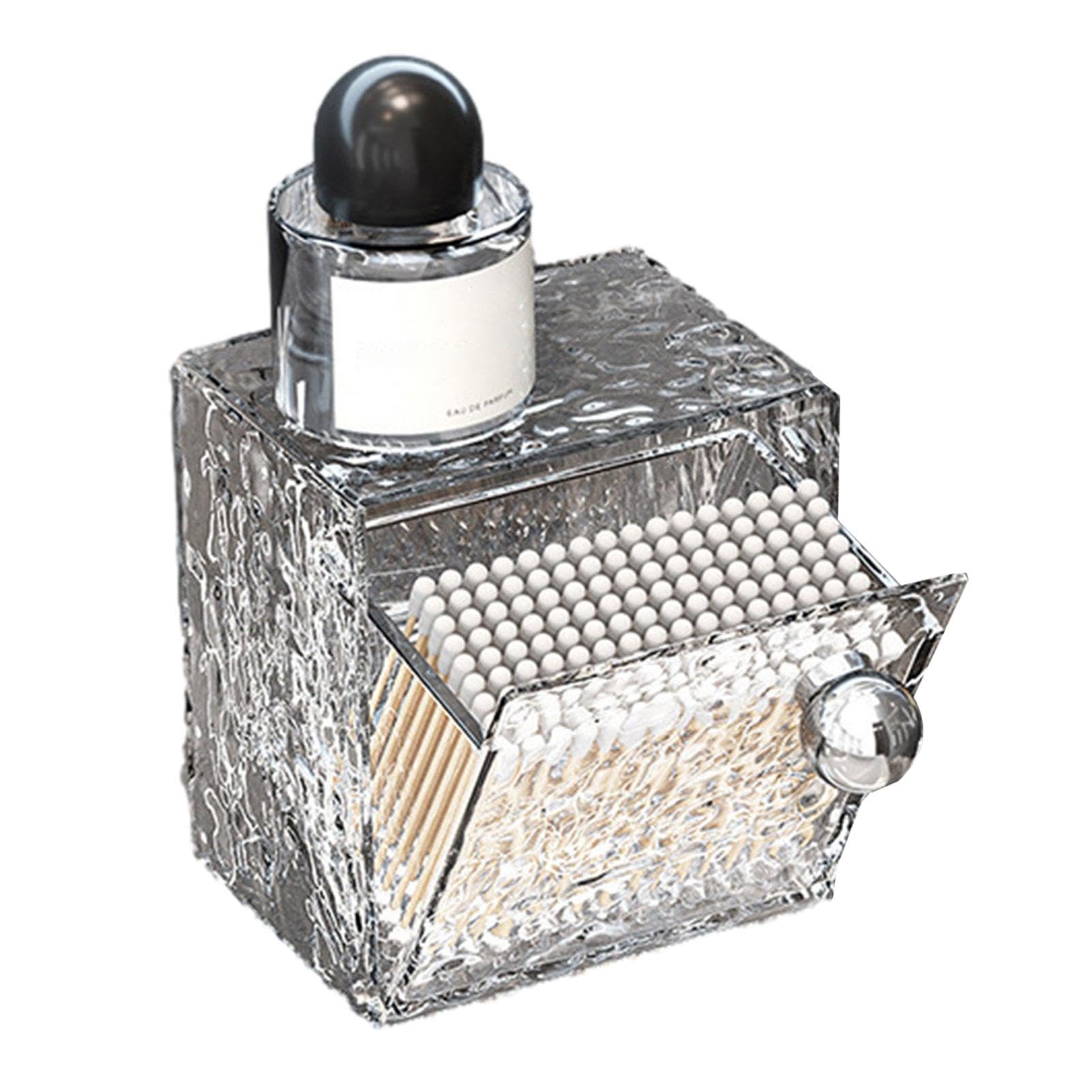 Amazon.co.jp: コットンパッド収納ボックス - コットンパッド収納ケース、バスルームの口紅保管ボックス|綿棒、口紅、アイシャドウ用の水 リップルデザインの自己接着剤メイクアップ保管ボックス : ビューティー