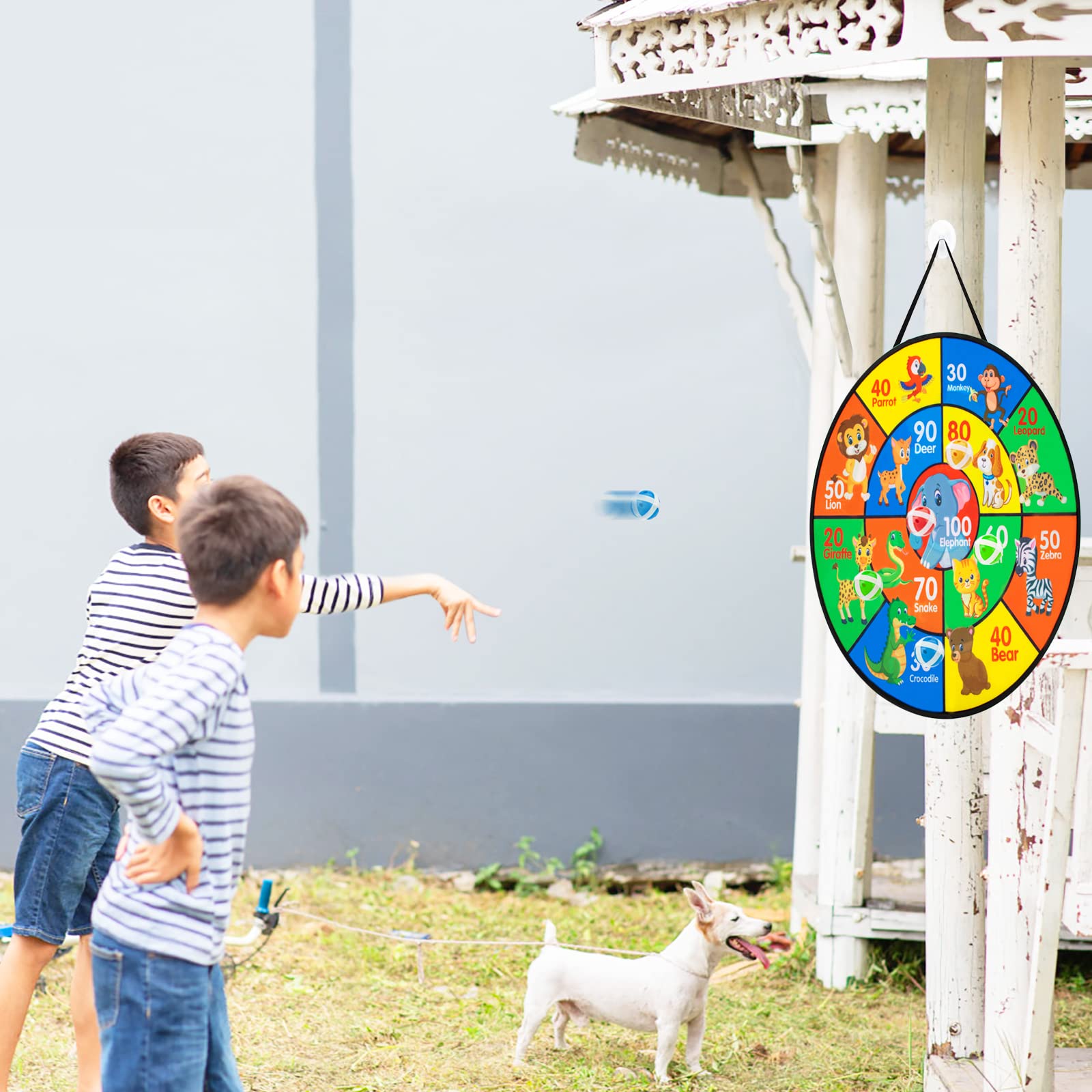 Bersaglio Pieghevole In Velcro Per Bambini - Con 20 Palline, 2 Ganci E Zaino, Doppia Faccia Con Lavagna, Ideale Per Esterni