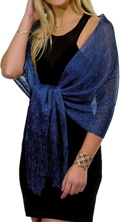 ShineGlitz Shawls and Wraps for Evening Dresses, Metallic Glitter Shawls for Women, Sparkling Wedding Giving Shawl Gift
