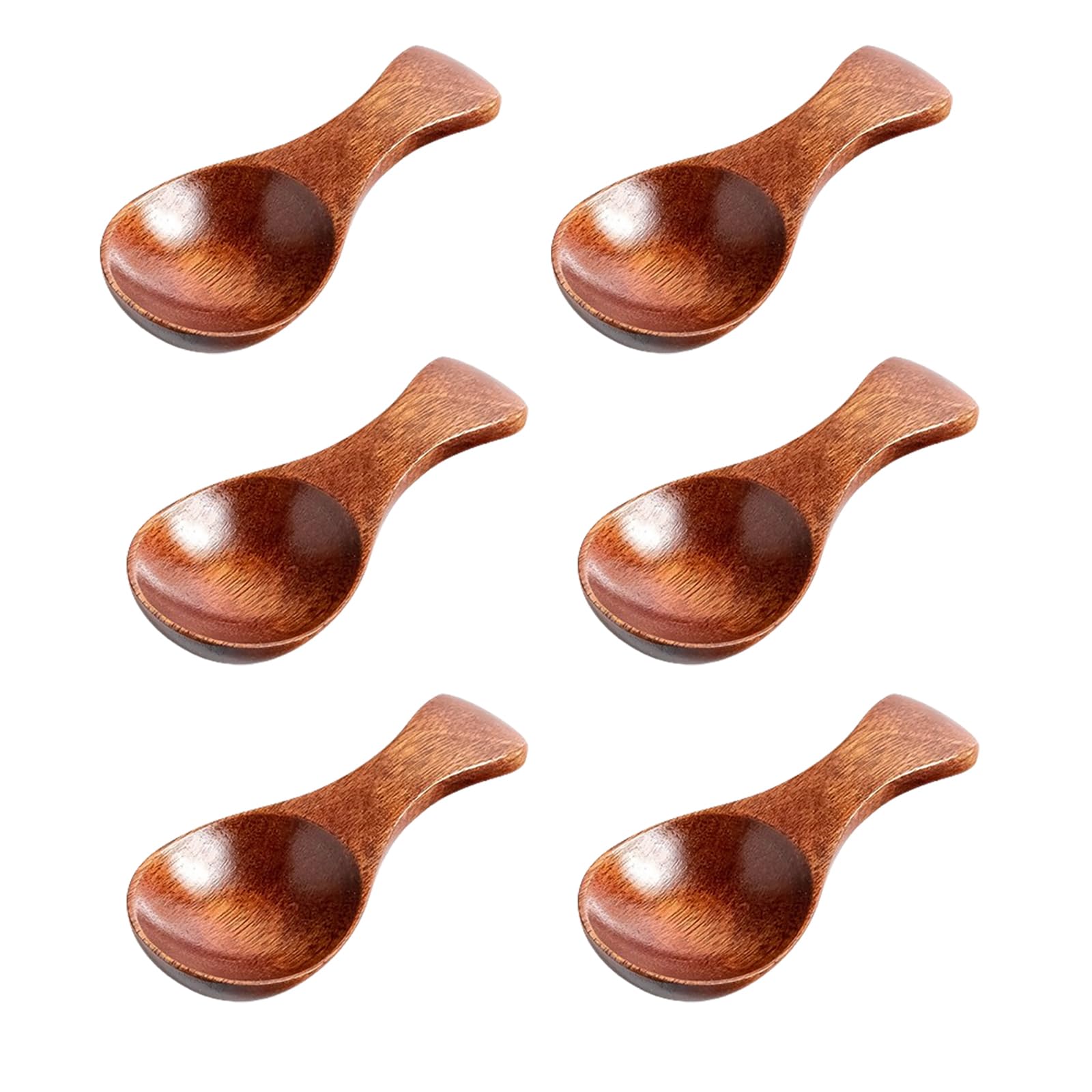 LIZEALUCKY 10 Pz Piccoli Cucchiai Di Legno Manico Corto Cucchiai A Bocca Larga Per Cucinare Condimenti Miele Condimenti Pepe Zucchero Sale Tè Caffè Gelato - 11