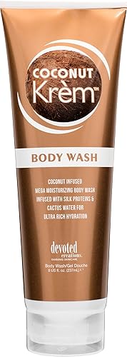 Miniatura 1 de Devoted Creations Coconut Krem - Gel de baño con infusión de coco Mega hidratante con proteínas de seda y agua de cactus para una hidratación ultra