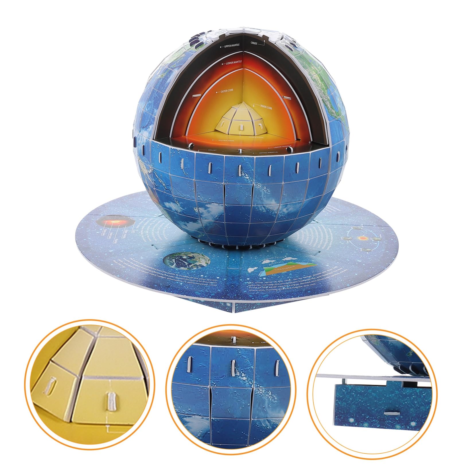 Puzzle 3d Struttura della Terra, in Carta Blu